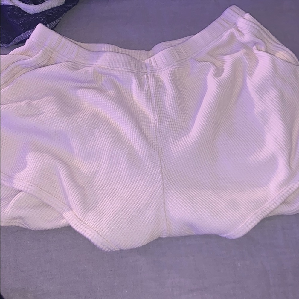 Brandy Melville pale yellow thermal shorts